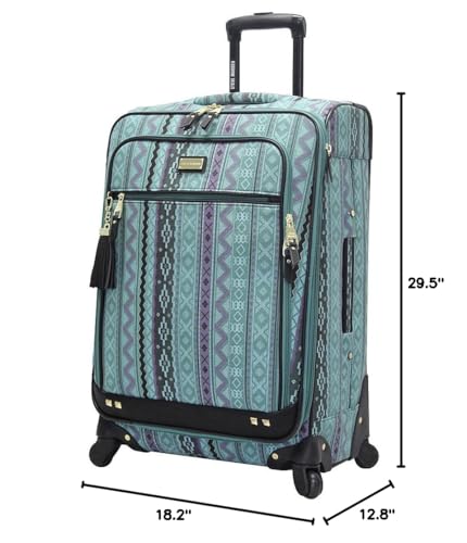 Steve Madden Luggage Large 28" Expandable Softside Suitcase With Spinner Wheels (28in, Legends Turquoise)