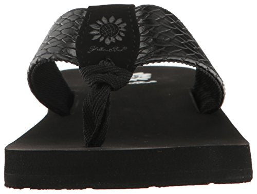 Yellow Box womens Flax Wedge Sandal, Black, 6 US