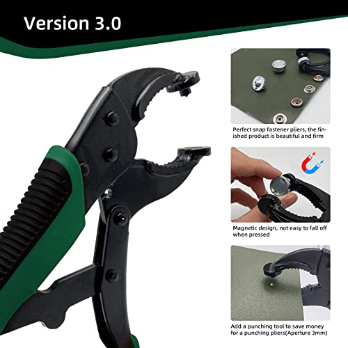 Heavy Duty Snap Fastener Tool Adjustable Vice Grip Snap Setter Tool Includes 40 Sets 15mm Snaps for Boat Cover, Replacing Metal Snaps, Repairing Boat Covers, Canvas, Sewing, Tarps