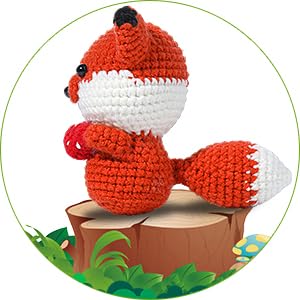 Nitlak Crochet Kit for Beginners, Crochet Starter Kit, Fox Crocheting Animals Kits with Crochet Hooks Yarn Polyester Fiber Step-by-Step Video Tutorials, Knitting Kit for Adults