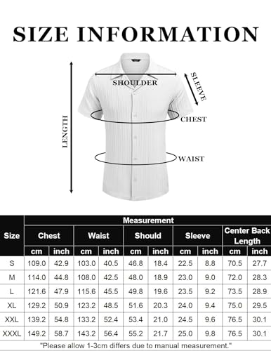 COOFANDY Mens Hawaiian Shirt Short Sleeve Button Down Shirts for Men Linen Beach Shirt, Palm Tree Blue, M