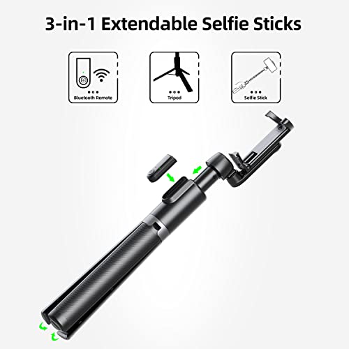 Tripod for iPhone,64" Selfie Stick for iPhone &Phone Tripod with Remote,Phone Tripod Stand All-in-1 & Travel Tripod,Cell Phone Tripod Compatible with All Cellphones