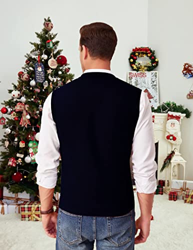 COOFANDY Men's V-Neck Casual Slim Fit Knitwear Sleeveless Pullover Sweater Vest