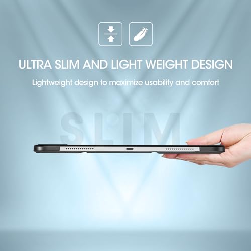ProCase for iPad Pro 13 Inch Case 2024 (M4/7th Gen), iPad M4 13 Case Smart Folio iPad Pro 13 Case, Slim Stand Translucent Hard Shell Back 13-inch 2024 iPad Pro Case, Auto Sleep/Wake -Black