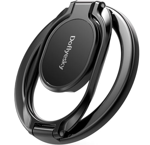 Doflyesky for Magsafe Magnetic Phone Ring Holder, Double Adjustable Gym Finger Ring Grip and Stand, Removable Phone Grip Holder for iPhone, iPad and Smartphones, Compatible with Magnetic Car Mount