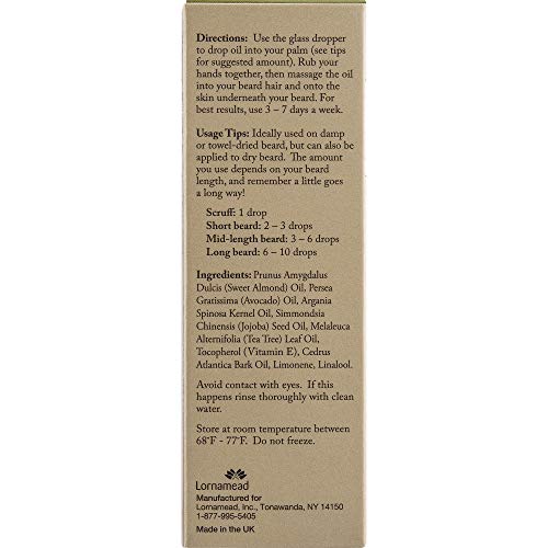 Brisk Grooming Tea Tree Beard Oil, Fast-absorbing Blend of Natural & Essential Oils Softens & Tames for a Beard that Looks & Feels Healthy not Greasy, 1.7 Ounce Bottle w/Dropper