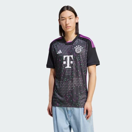 adidas Men's Soccer Bayern Munich 23/24 Away Jersey - Unifying Message, Moisture-Wicking Fabric, Unique World Map Graphic, Eco-Friendly Materials (Large)