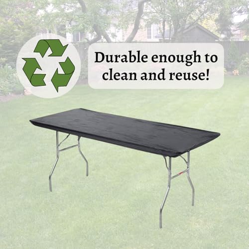 Kwik-Covers 6' Rectangle Plastic Table Covers 30" x 72", Bundle of 5 (Royal Blue)