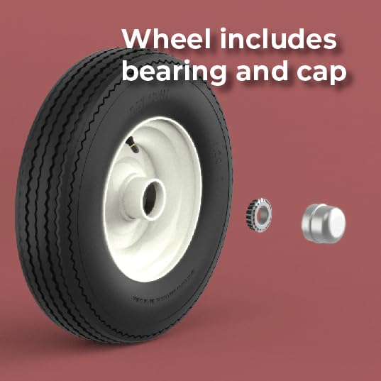 1" Bearing Log Splitter Wheel with Tire 4.8" wide X 8" diameter.