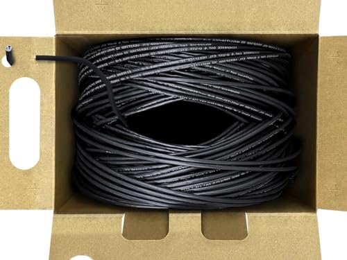 Monoprice 1000FT 24AWG Cat5e 350MHz UTP Solid, Riser Rated (CMR), Bulk Ethernet Bare Copper Cable - Black
