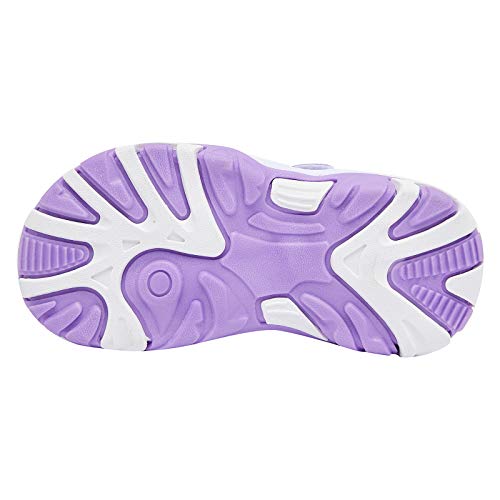 BODATU Girls Summer Outdoor Beach Sports Closed-Toe Sandals Blue/Purple, 12 Little Kid