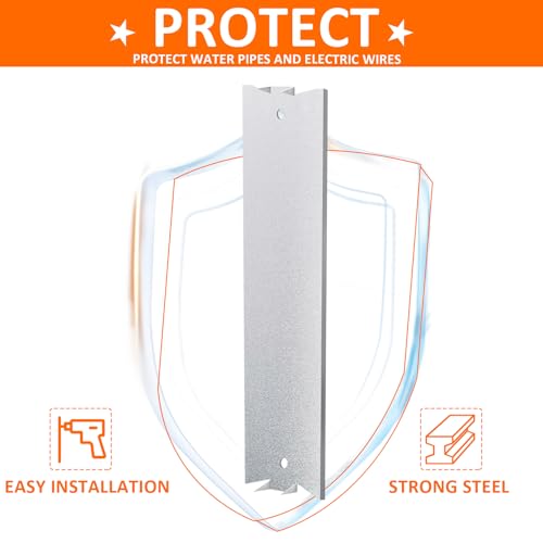 NULTRUMA 30Pcs Nail Plate for Wood Studs Cable Protector Plate 6" x 1.5" with Sharp Pointed Prongs, Anti-Nail Protection Shield with Pointed Prongs for Protecting Plumbing and Wiring
