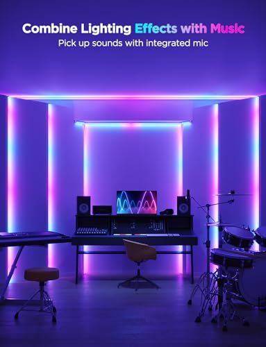 Govee RGBIC LED Strip Lights 9.8ft with Covers, Smart LED Lights Work with Alexa and Google Assistant, LED Diffuser Channel with LED Lights for Bedroom, Skirting Lines, Studio, Cabinet