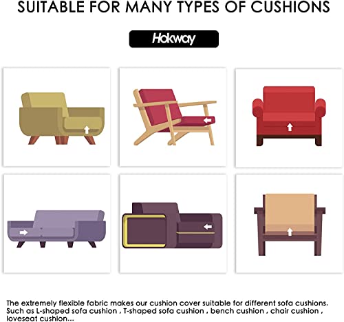 Hokway Couch Cushion Covers Stretch Cushion Covers Sofa Seat Cushion Slipcover Cushion Protector(Wine, Small)