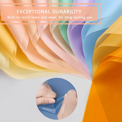 BBJ WRAPS Translucent Flower Wrapping Paper for Florist Waterproof Durable Bouquet Wrapping Paper for Floral Arrangements on Valentine's Day, Mother's Day, 22.8x22.8 Inch - 40 Sheets (Pink)