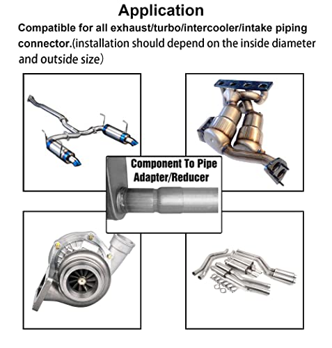 Atokrtact 2"ID to 2.5"ID Exhaust Pipe Reducer Adapter 304 Stainless Steel for Universal Car Connector (2"ID - 2.5"ID)