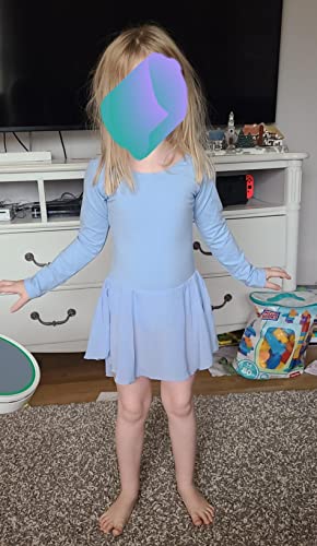Zaclotre Ballet Leotards for Girls Toddler Classic Long Sleeve Criss-Cross Back Dance Dress Ballerina Outfits