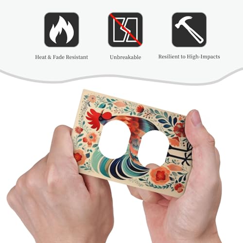 Rougui Decorative Light Switch Covers Nautical Seabirds Hoods Anchor Abstract Sun Quad Toggle 4 Gang Wall Plate Decorative Switchplate Electrical Faceplate For Farmhouse Bathroom Decor