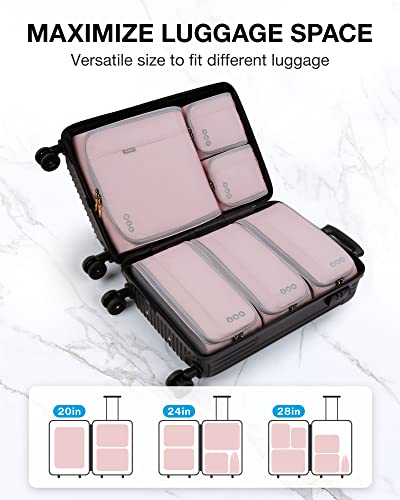 BAGSMART Keep Shape Packing Cubes for Travel, 6 Set Travel Cubes for Packing, Lightweight Suitcase Organizer Bags Set for Travel Essentials