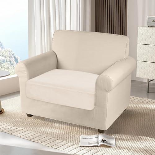 NAISI Sectional Couch Cover 3 Pieces Velvet Separate Couch Cushion Covers L Shape Soft Stretch Sofa Slipcovers with 2pcs Pillowcases for Left/Right Chaise Sectional Couch(2 Seater+1 Chaise,Teal)