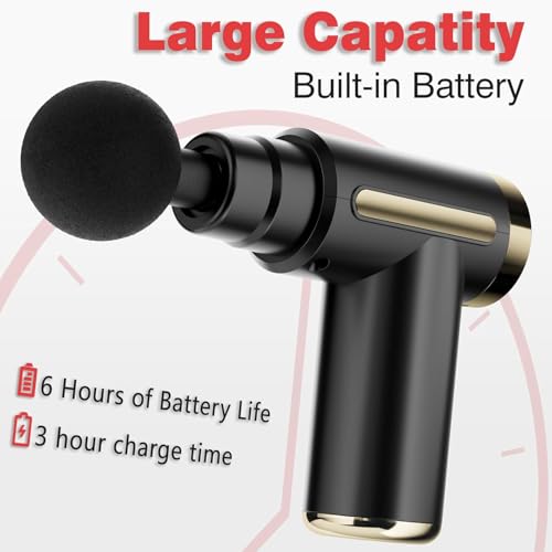 cotsoco Massage Gun, Massage Gun Deep Tissue for Pain Relief with 4 Massage Heads & 6 Speeds, Electric Mini Handheld Body Massager for Any Pain Relief, Best Gifts for Dad and Mom