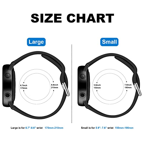 GEAK Compatible with Samsung Watch 5 Band/Galaxy Watch 5 Pro Bands/Galaxy Watch 4 Band 40mm 44mm/Samsung Active 2 Watch Bands 40mm/44mm,20mm Breathable Silicone Watch Strap for Men Large White/Black
