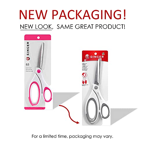 SINGER 8-1/2 Inch Sewing Fabric Scissors with Comfort Grips, Set of 3