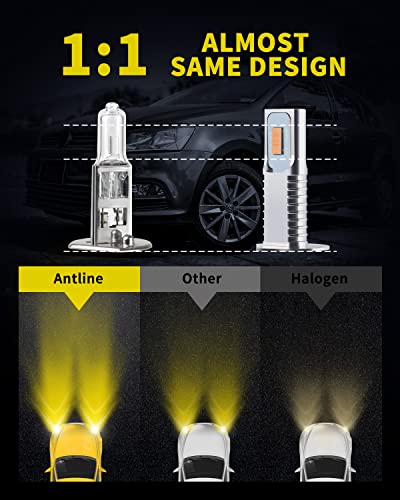 Antline Super Bright H1 LED Bulb Golden Yellow Version 3570 CSP-Chips LED Fog Lights DRL Replacement (Pack of 2)