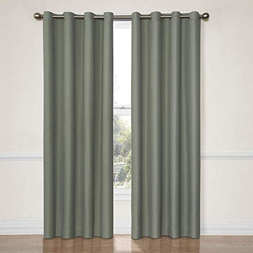 Eclipse Dane Thermal Insulated Single Panel Grommet Top Darkening Curtains for Living Room, 52" x 63", Chocolate