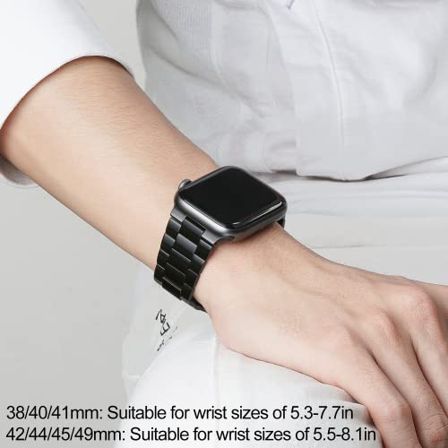 iiteeology Compatible with Apple Watch Band 41mm 40mm 38mm, Upgraded Stainless Steel Replacement Original iWatch Bands for Series 9 Ultra 8 7 6 5 4 3 2 1 Women,Black