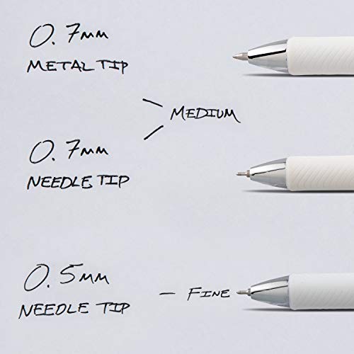 Pentel Gel Ink Pen, EnerGel Pearl RTX0.5mm, Fine Point, Needle Tip (BLN75WBP3A),Black
