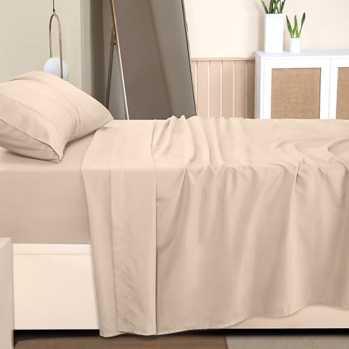 Utopia Bedding Queen Bed Sheets Set - 4 Piece Bedding - Brushed Microfiber - Shrinkage and Fade Resistant - Easy Care (Queen, Ivory)