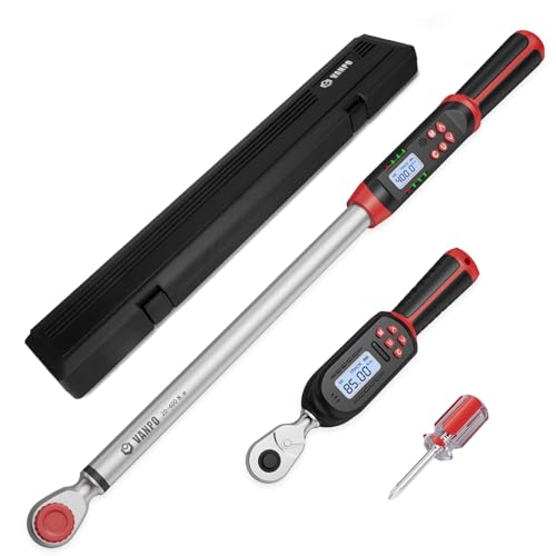 VANPO 1/4 Inch Digital Torque Wrench, 1.1-22.1 Ft-lbs/1.5-30Nm, with Preset Values, 2% Accuracy, Buzzer and LED Notification, Small Electronic Torque Wrench for Bicycles