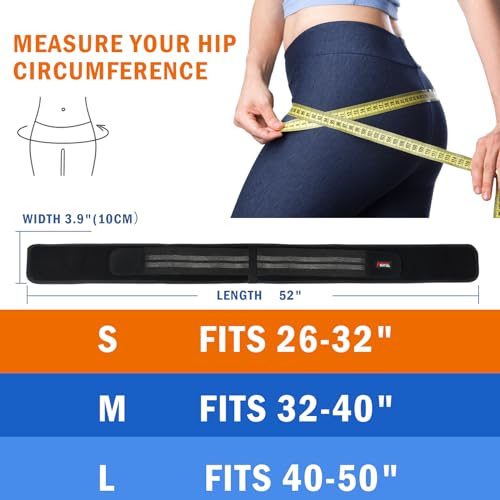 FEATOL SI Belt Sacroiliac Hip Belt for Sciatica Pain Relief-Extra Compression Support Hip Brace for Pelvic, Sciatica, Trochanteric, Hip and Lower Back Pain relief-SI Joint Belt for Men Women-Small