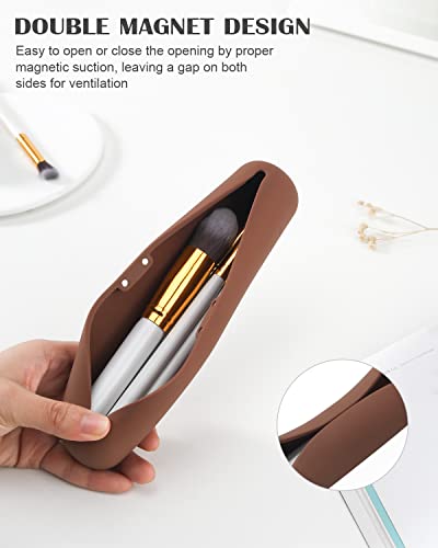 CORNERIA Travel Makeup Brush Case with Magnets lock, Portable Makeup Brush Cosmetic Holder, Soft and Comfortable Makeup Brush Organizer, Fashionable and Beautiful Cosmetic Brush Bag