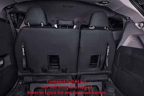 coverdream Sienna Car Seat Covers Custom Fit for 2011-2020 Toyota Sienna XLE,Limited,Limited Premium,7-Seater,2nd Row Captain Seats w/Foot Rest,Full Coverage Polyester Seat Protector (Full Set,Black)