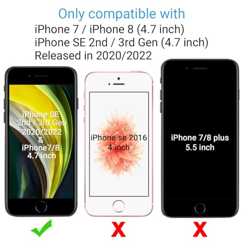 ULAK Compatible with iPhone 7/8/SE 2nd/SE 3rd 4.7-Inch, PU Leather Flip Wallet Case Kickstand Card Holder Protective Cover, Marble