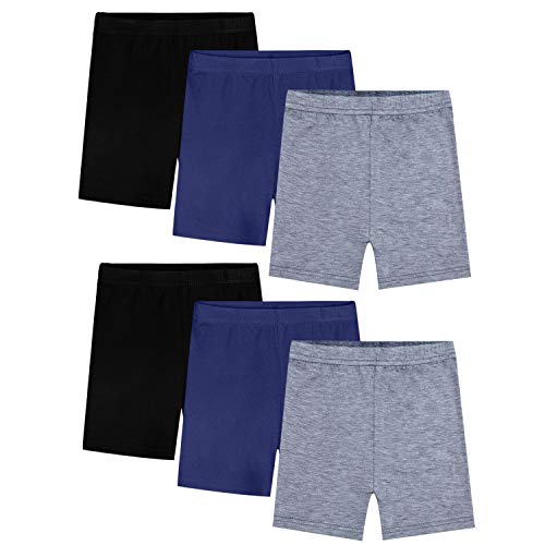 BOOPH Girls Bike Shorts Kids Colorful Cartwheel Dance Shorts Under Dress for Toddler Girl 8 Pack Black/Purple/White/Red/Green/Grey/Rose Red/Blue 6-7 Years