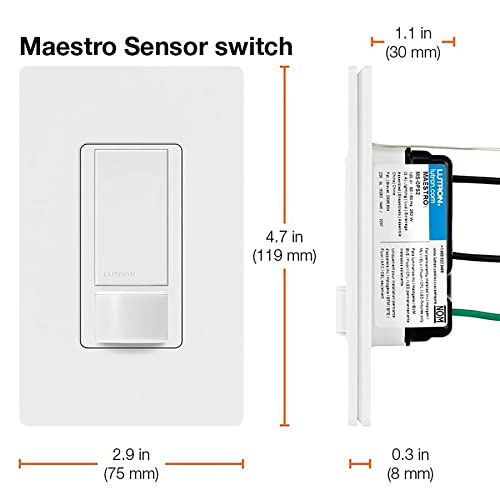 Lutron Maestro Motion Sensor Switch | 2 Amp, Single Pole | MS-OPS2-LA | Light Almond