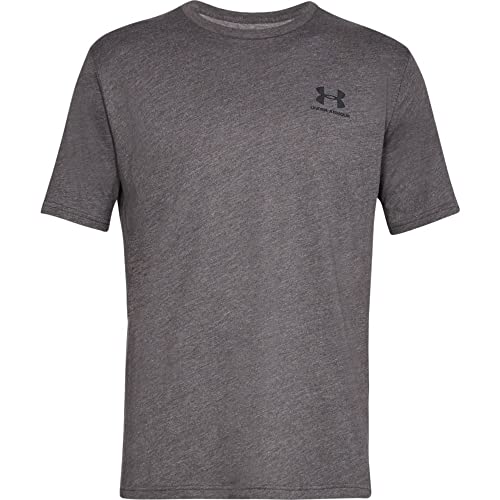 Under Armour Men's Sportstyle Left Chest Short-Sleeve T-Shirt , Charcoal Medium Heat (019)/Black , Large