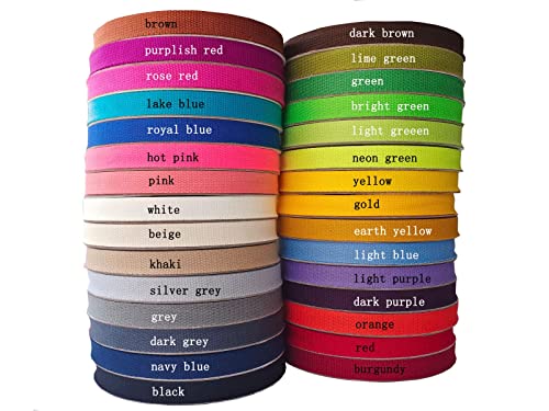 Cotton Webbing 1 Inch 15 Yards Mediumweight Polyester Cotton Webbing Strap for Cloth Tote Bags Leash Straps Crafts Outdoor Accessories (1 Inch -15 Yards, 050114 Royal Blue)