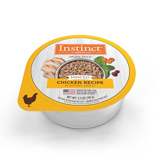 Instinct Original Minced Natural Wet Cat Food, Grain Free Recipe - Real Chicken, 3.5 oz. Cups (Pack of 12)