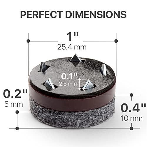 Felt Furniture Pads X-Protector 16 PCS - 1" Felt Pads with Prongs - Premium Felt Chair Pads - Furniture Pads for Hardwood Floors - Chair Floor Protectors for Hardwood- Slide Your Furniture Easily!