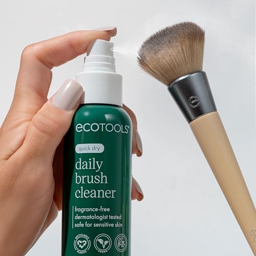 EcoTools Daily Makeup Brush Cleanser Spray, Quick Drying, Fragrance Free & Dermatologist Tested, Travel Size, TSA Approved, Cruelty-Free & Vegan 3 fl oz./89 ml. Bottle
