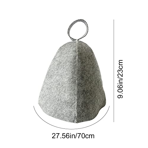 YidaSouko Sauna Hat Natural Felt Bucket Hat, Soft Sauna Cap for Hot Dry Steam Room Bath (Gray Bucket Hat)