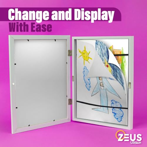 Kids Art Frame can hold standard paper sizes of 8.5 x 11 inches, Letter sizes , Perfect for organize and display your children's artwork, drawings, paintings, or masterpiece, Changeable Front opening