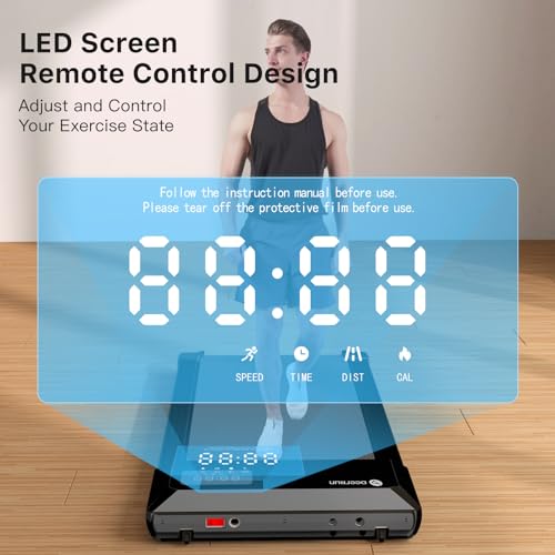 Walking Pad, 2 in 1 Treadmills for Home with Remote Control, Under Desk Treadmill Office Quiet, Portable Treadmill with Installation-Free and in LED Display