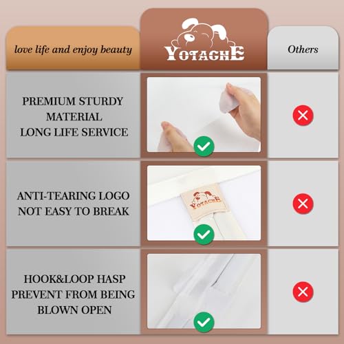 Yotache White Door Net Screen with Magnet Fits Door Size 48 x 83, Screen Size 50" x 84" Patio French Door Net Heavy Duty Mesh Pets and Kids Friendly