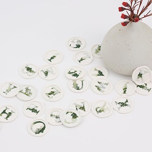 Alphabet O Wax Seal Stamp, ONWINPOR Eucalyptus Leaves Wax Seal Stamp Leaves Letter O Sealing Stamp for Letter Sealing Wax, Christmas Thanksgiving Card (O)
