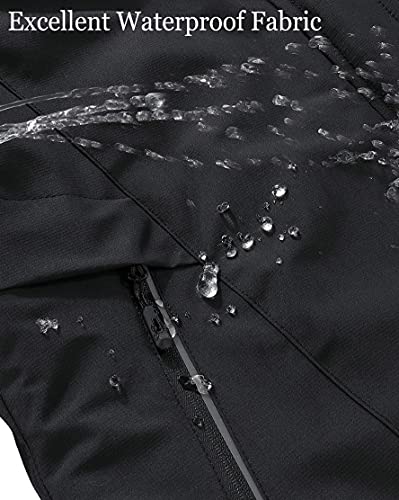 SUOKENI Men's Waterproof Ski Jacket Warm Winter Snow Coat Hooded Raincoat Large